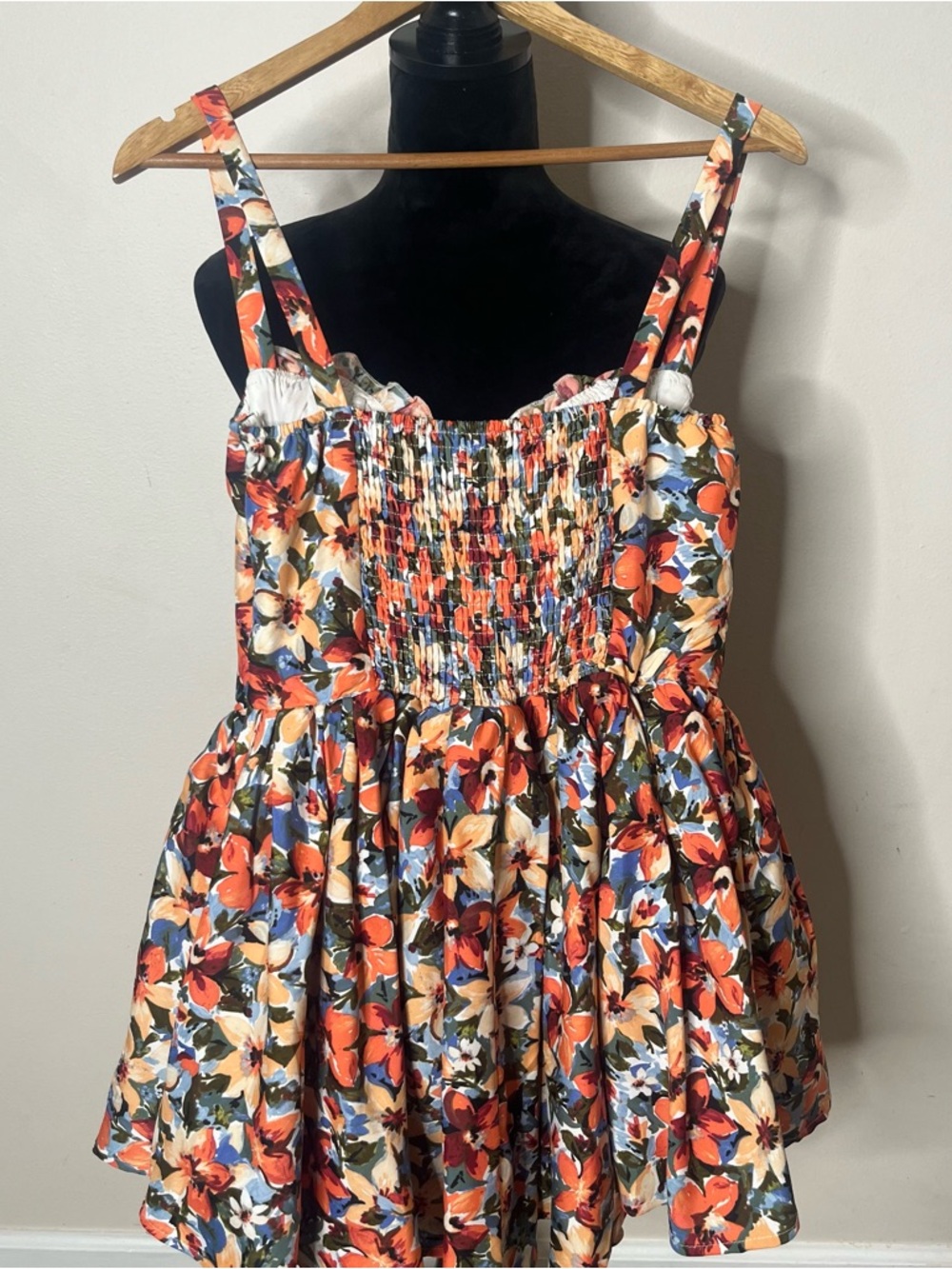 SHEIN Red & Cream Floral Sleeveless Mini Dress with Sweetheart Bodice Sz L - Picture 11 of 14